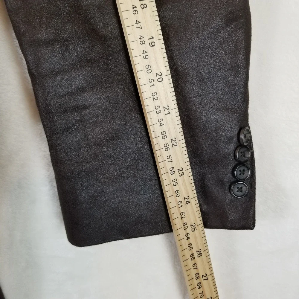Lauren Ralph Lauren Blazer Mens 44L Brown Faux Leather Finish 2 Button Jacket